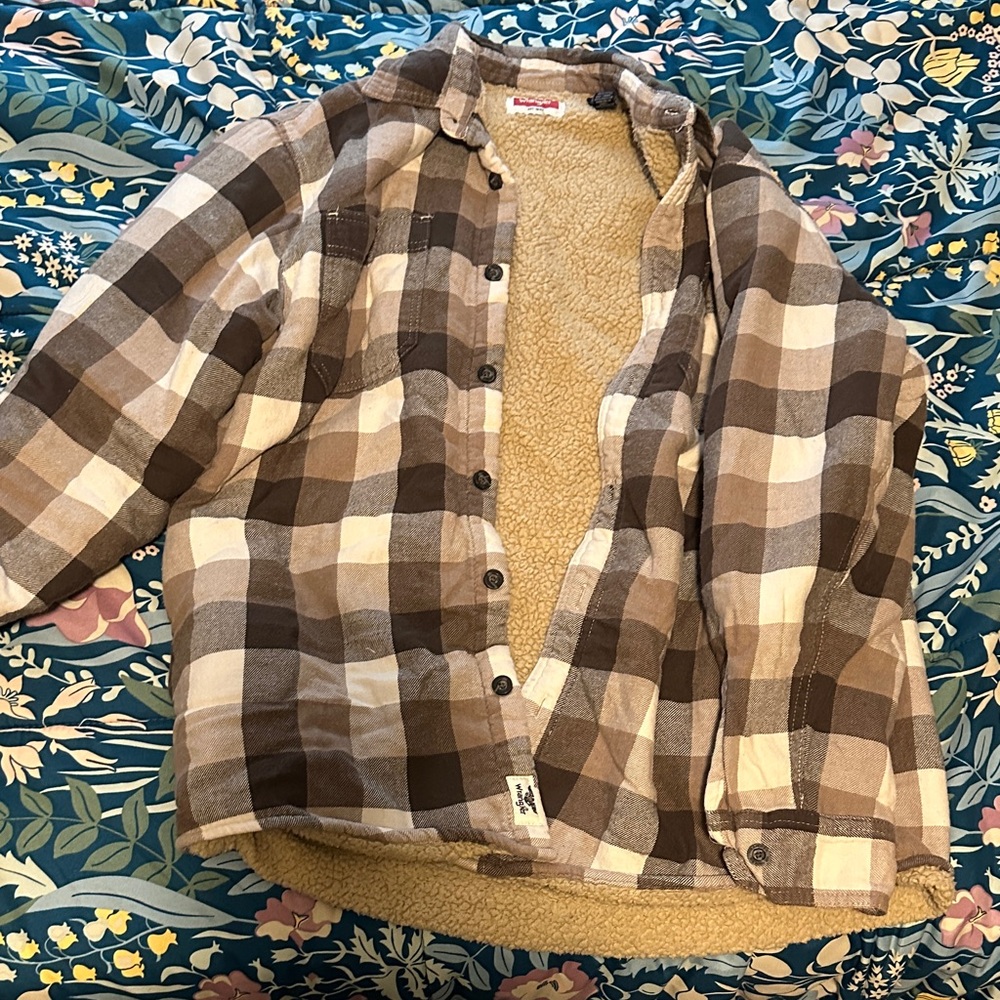 Wrangler Brown and Cream Sherpa Jacket
